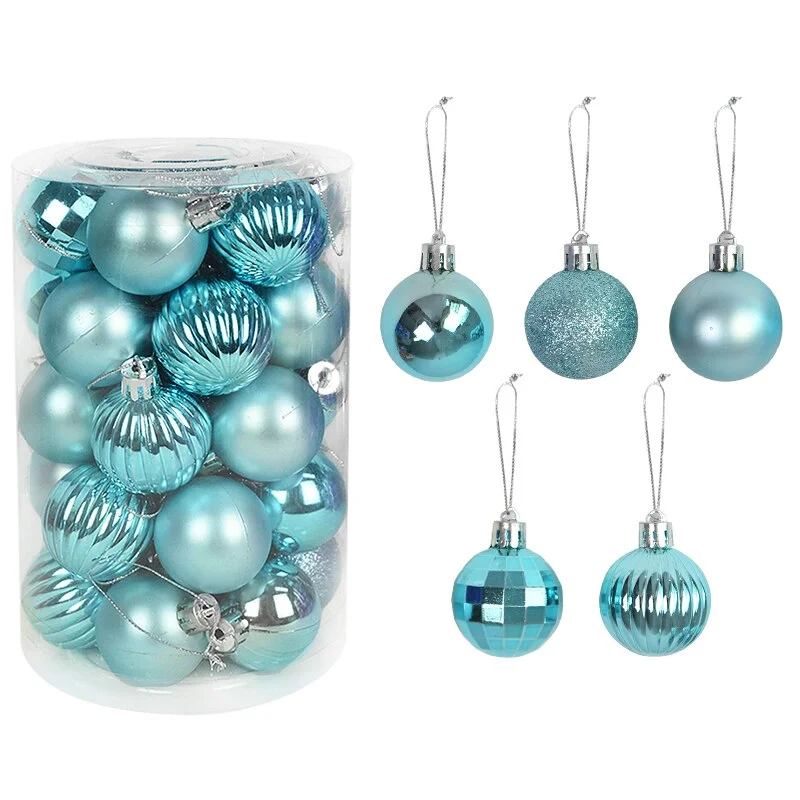 34pcs 4cm Christmas Tree Decorations Balls Bauble Xmas Party Hanging Ball Ornaments Christmas Decorations for Home New Year Gift