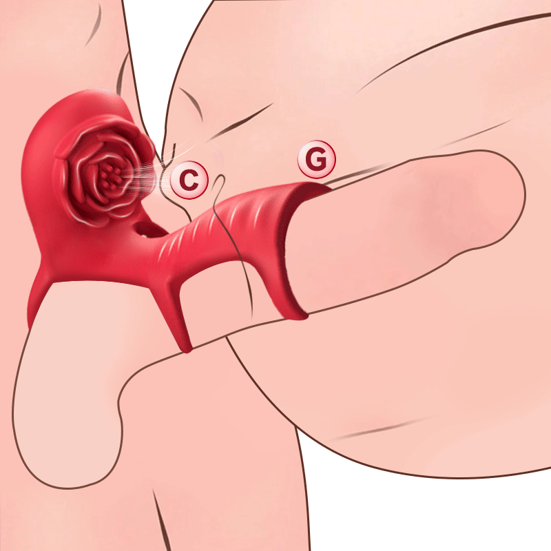 Upgraded Remote Control Triple Rose Vibrating Cock Ring - Rose Toy
