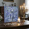 Kit de peinture en perles avec cadre floral tiger blue 11,81x11,81 in