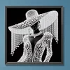 Elegante Dame mit Zylinder - speziell geformtes Diamond Painting - 30*30cm