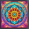 Mandala Glass Painting - 11CT Stamped Cross Stitch 40*40cm/15.75*15.75in(glass painting cross stitch) tapestrymarket