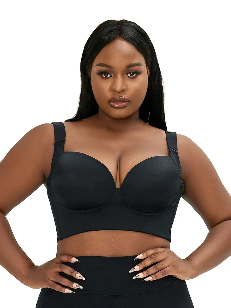 Taikay Push-Up Bra, Deep Cup Bra Back Fat Nakans Back Smoothing Push Up Bra