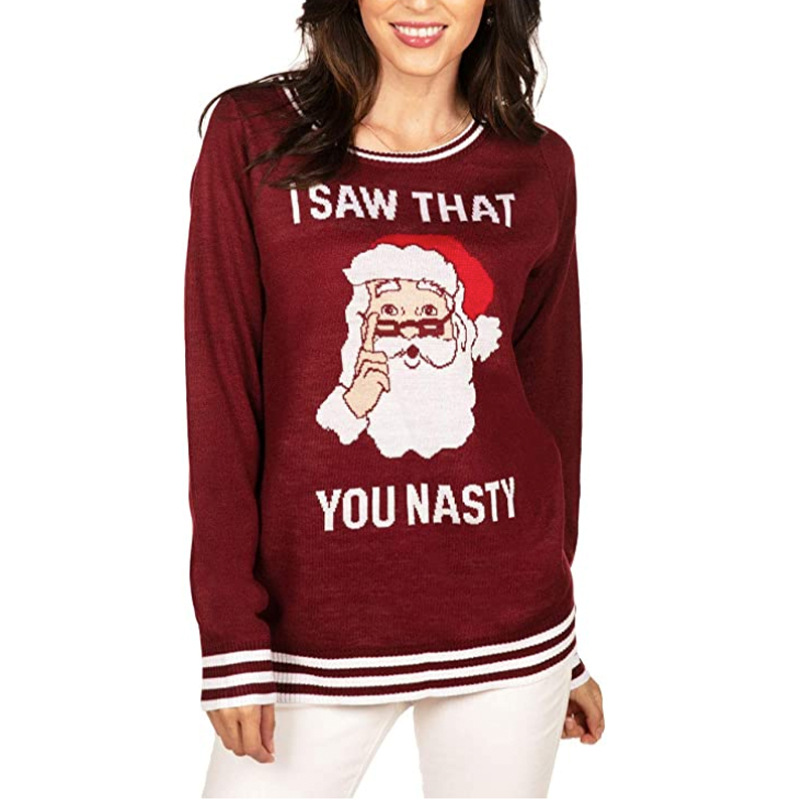 Naughty Santa Christmas Loose Pullover Cartoon WinterSweater