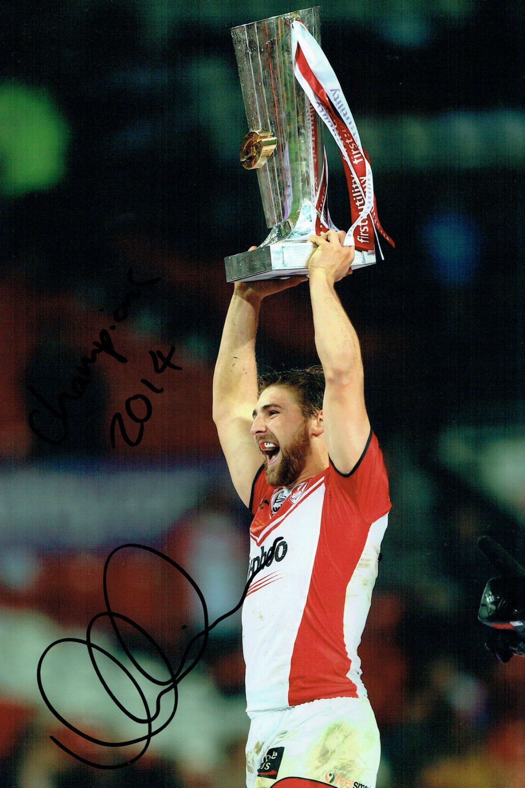 Tom MAKINSON Rugby Super League St HELENS Signed Autograph 12x8 Photo Poster painting AFTAL COA