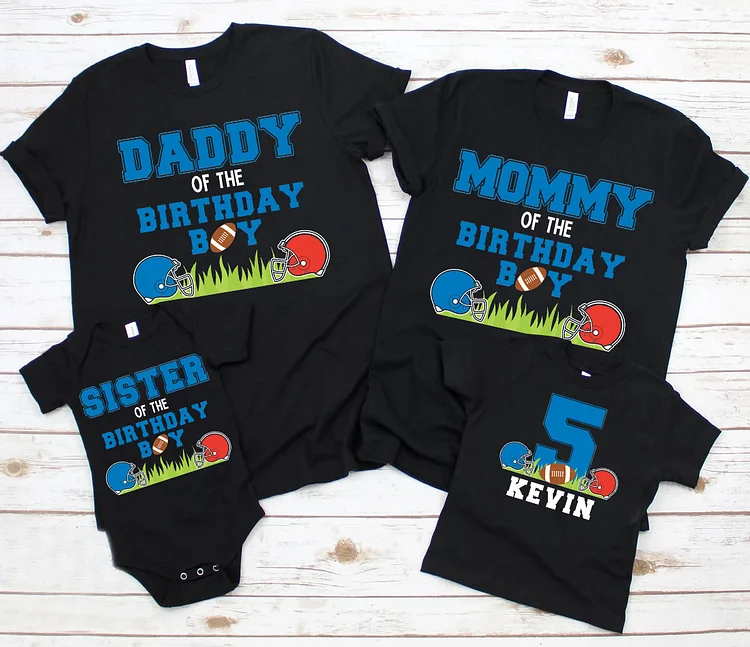 Personalized Football Family Birthday Shirts|S07