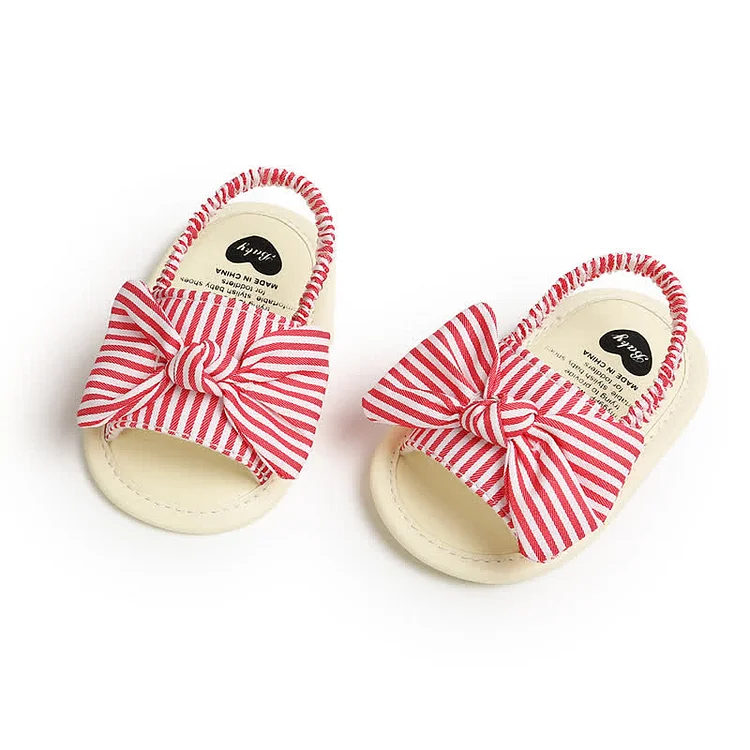 Baby Dot Striped Bowknot Slippers