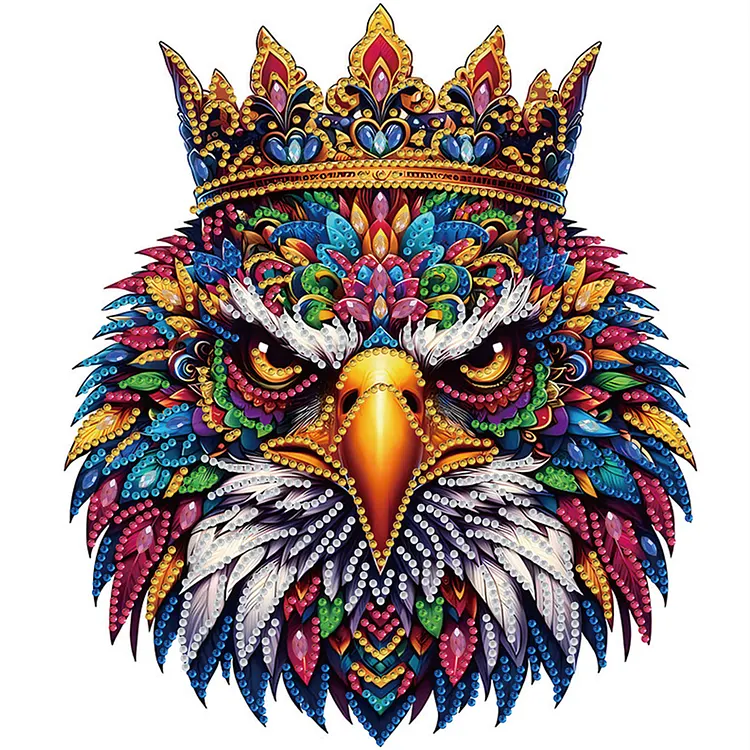 Colorful Mandala Eagle 30*30cm (Canvas) Special Shaped Drill Diamond Painting gbfke
