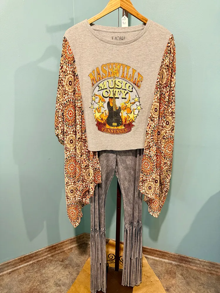 Roper Tee Nashville Gray and Orange