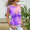 Women's Tie Dye Crew Neck Short Sleeve T-Shirt