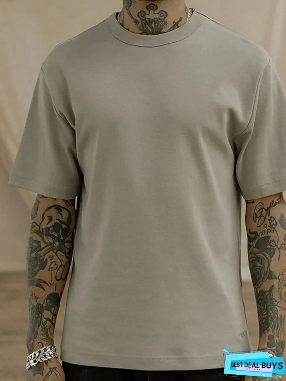 Men's 100% Cotton Acid Wash Shirt Oversized Shirt Plain Crew Neck Daily Wear Vacation Short Sleeve Clothing Apparel Fashion Sport Casual