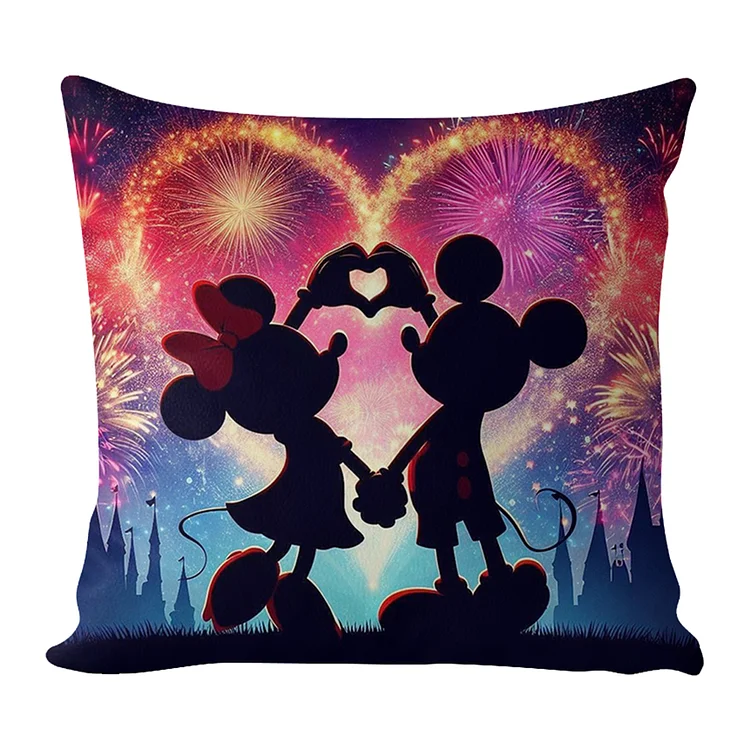 Pillow-Disney Mickey And Minnie 11CT Stamped Cross Stitch 45*45CM(17.72*17.72In)