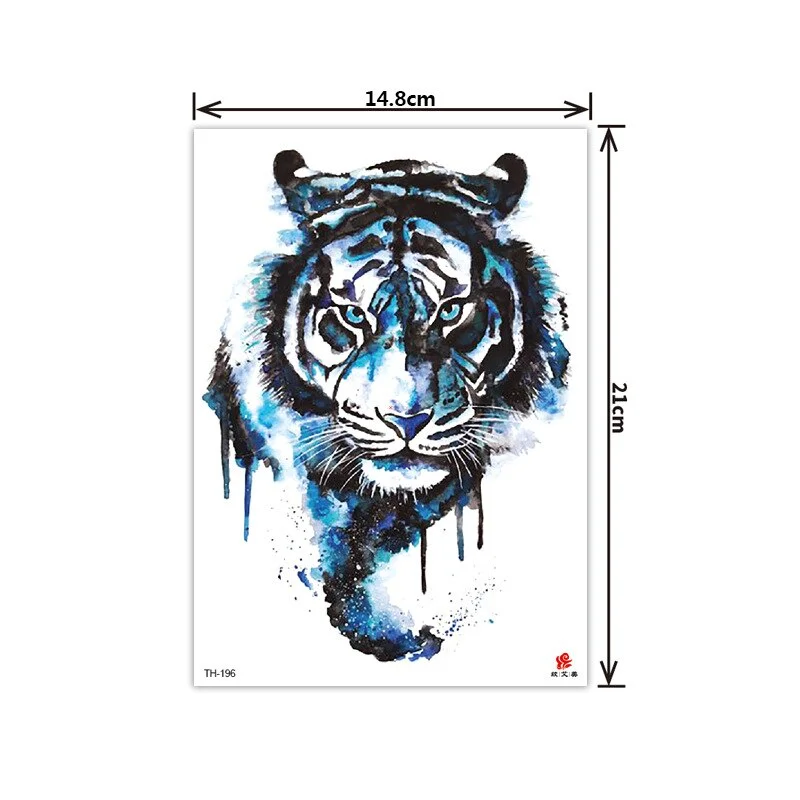 2021 New Plain Flower Arm Tattoo Sticker Flower Waterproof Tattoo Color Animal Tiger Tattoo Sticker