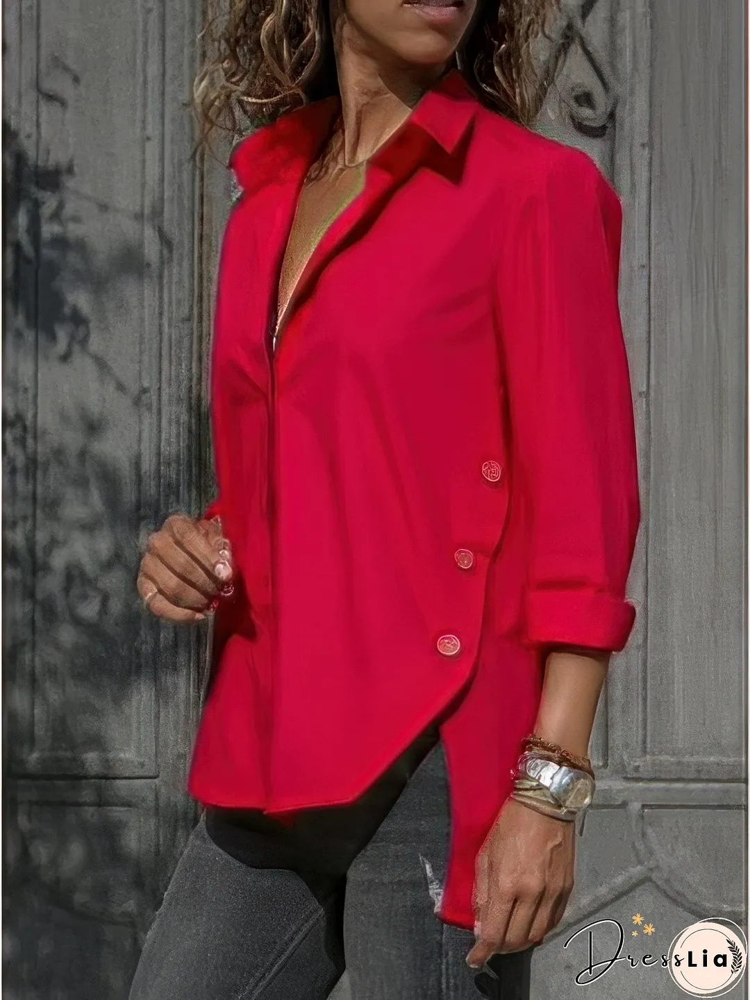 Asymmetrical Collared Shirt