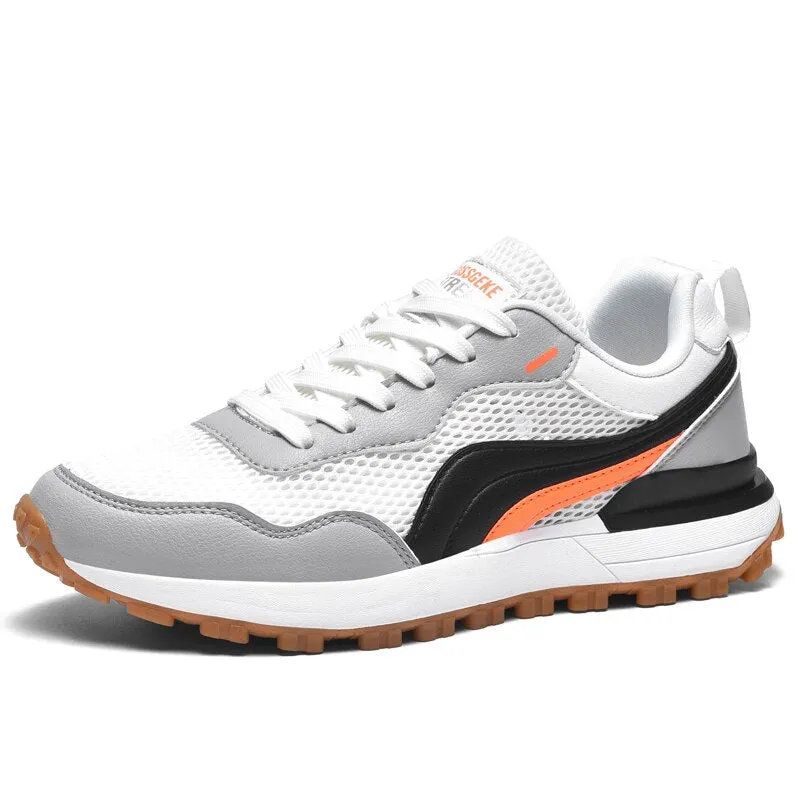 Trendy Golfing Shoes Men Breathable Golfer Grass Sneakers Non-Slip Male Golf Sneakers Lace Up Outdoor Sport Trainers Men