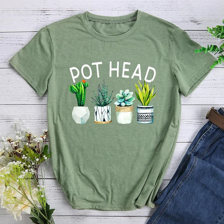 Pot Head Round Neck T-shirt