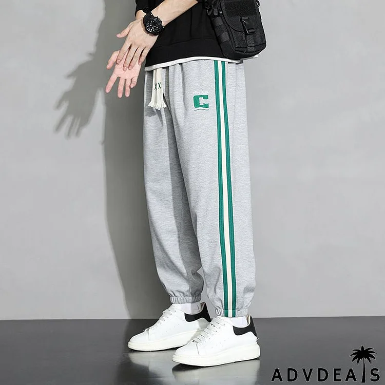 Men Spring Autumn Fashion Casual Cotton Solid Color Plus Size Joggers Pants