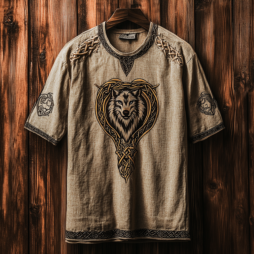 Men's Viking Wolf Totem Knot Vintage 3D Print T-shirt / Rvogue / Rvogue