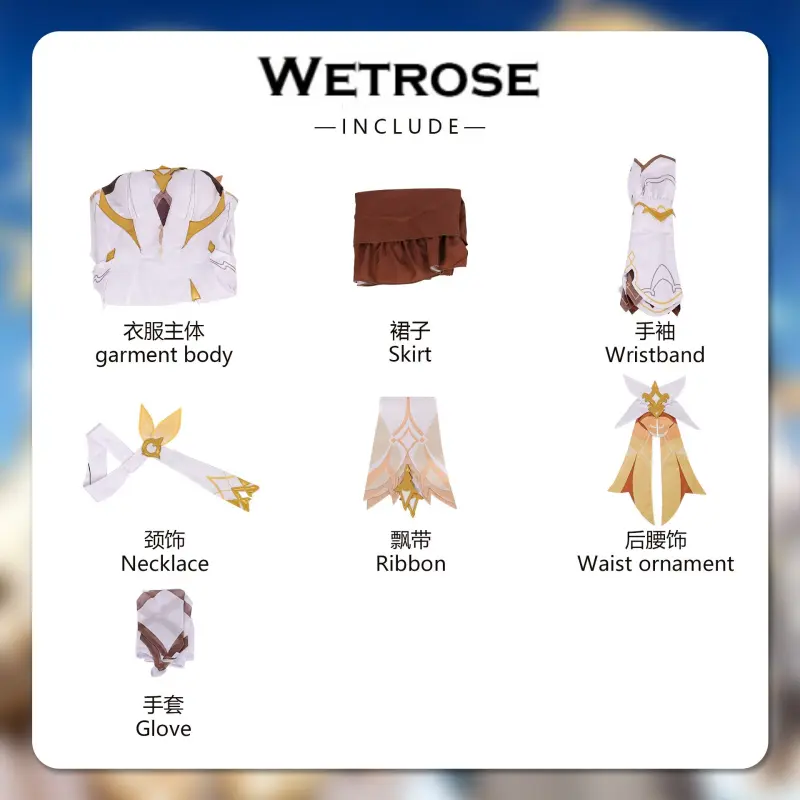 [Wetrose] Pre-Order Genshin Impact As Heaven and Earth Are Made Anew Aether Lumine Game Outfit Cosplay Costume