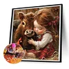 Diamond Painting-DIY Full Round Drill Girl And Animal