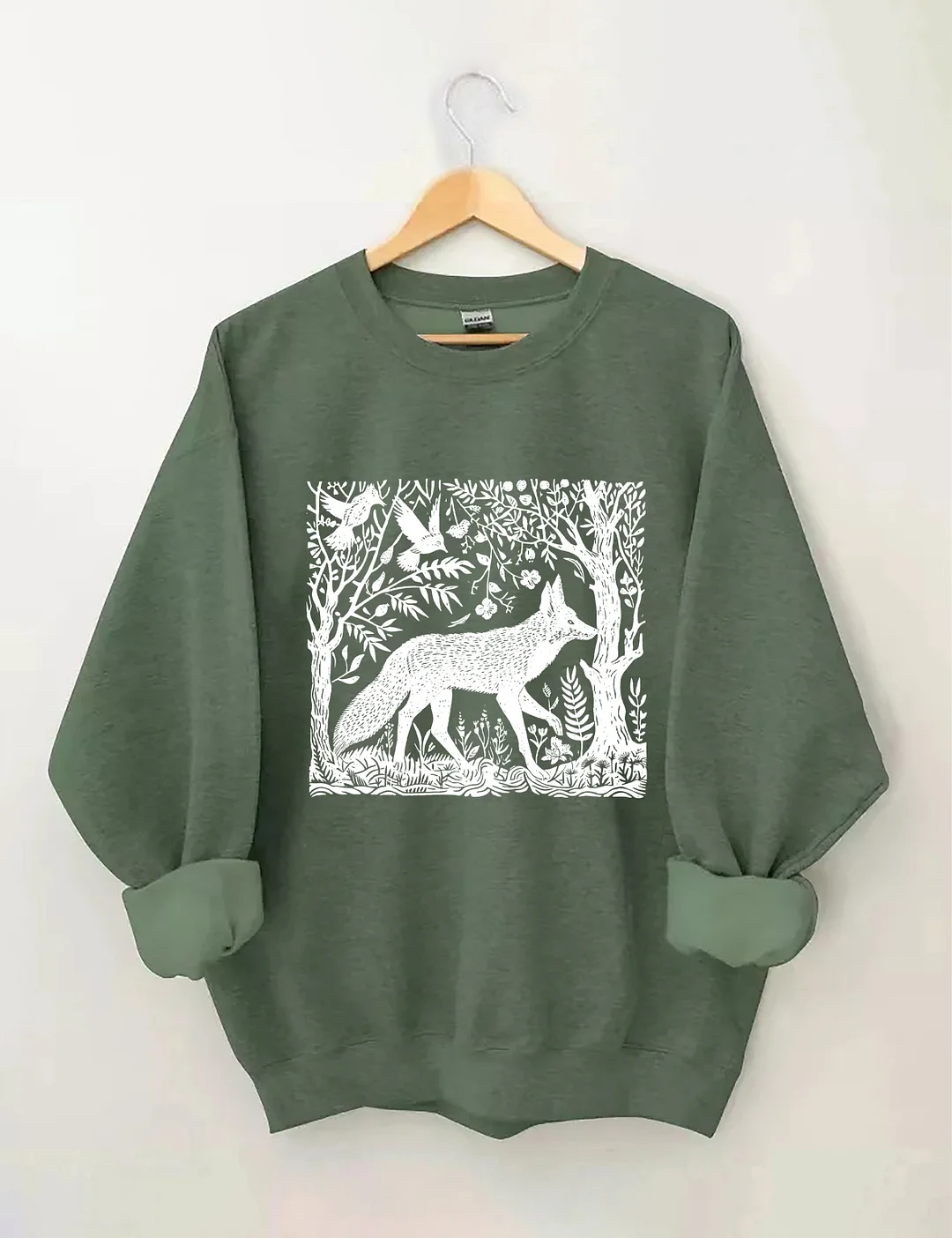 Folklore Forest Fox Lino Print Sweatshirt