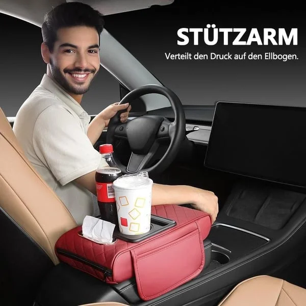 Nutzen Sie den Innenraum Ihres Autos optimal 👉 Multifunktionale Armlehnenmatte aus PU-Leder