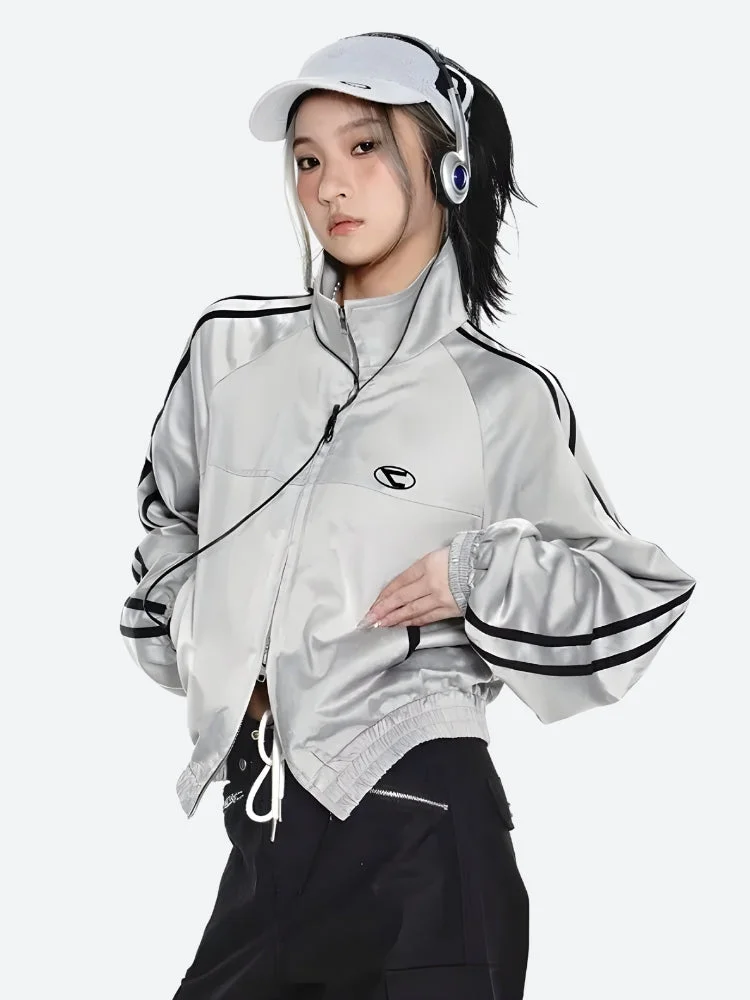 Brownm Cyberpunk Reflective Double Zip-Up Jacket
