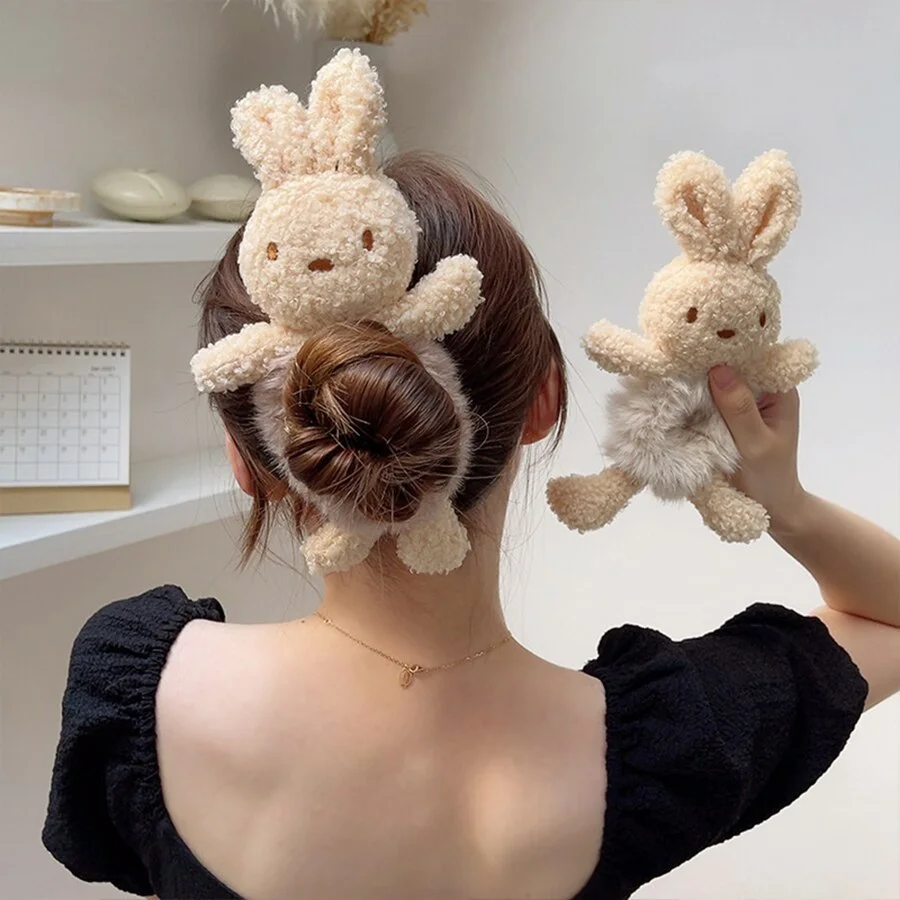 Cute Plush Rabbit Hair Rope  Bunny Hairband SP16688