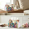 Garden Butterfly DIY PU Diamond Painting Tissue Box Kit Desktop Tissue Holder with Rhinestone Diamond Desk Decorative Tissue Box for Adults Desktop Storage Organizer