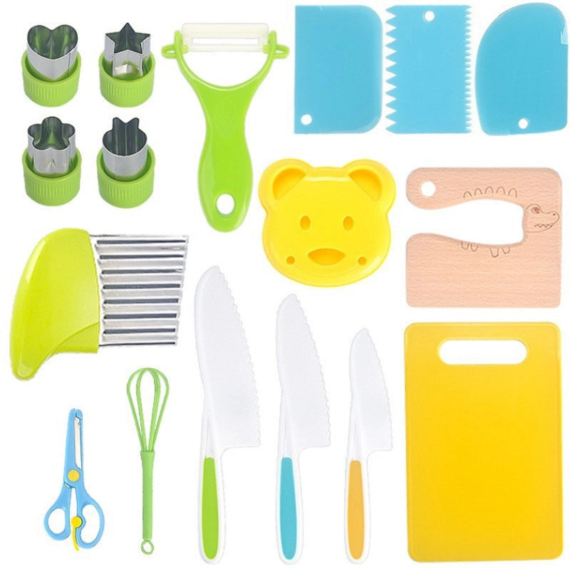 Casual Solid Color Plastic Chopping Board Fruit Knife 1 Set