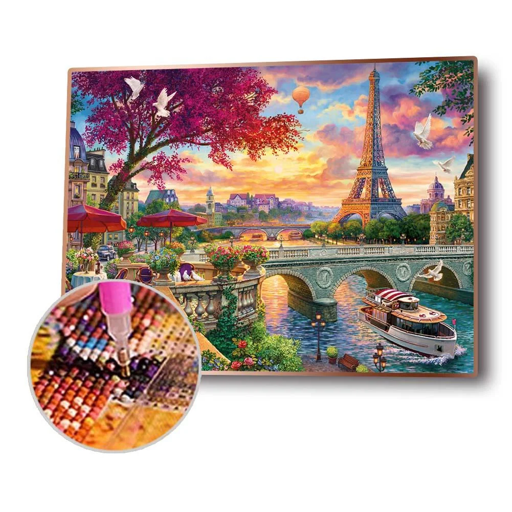 Diamond Painting - Full Round Drill - Eiffel Tower(30*40cm)