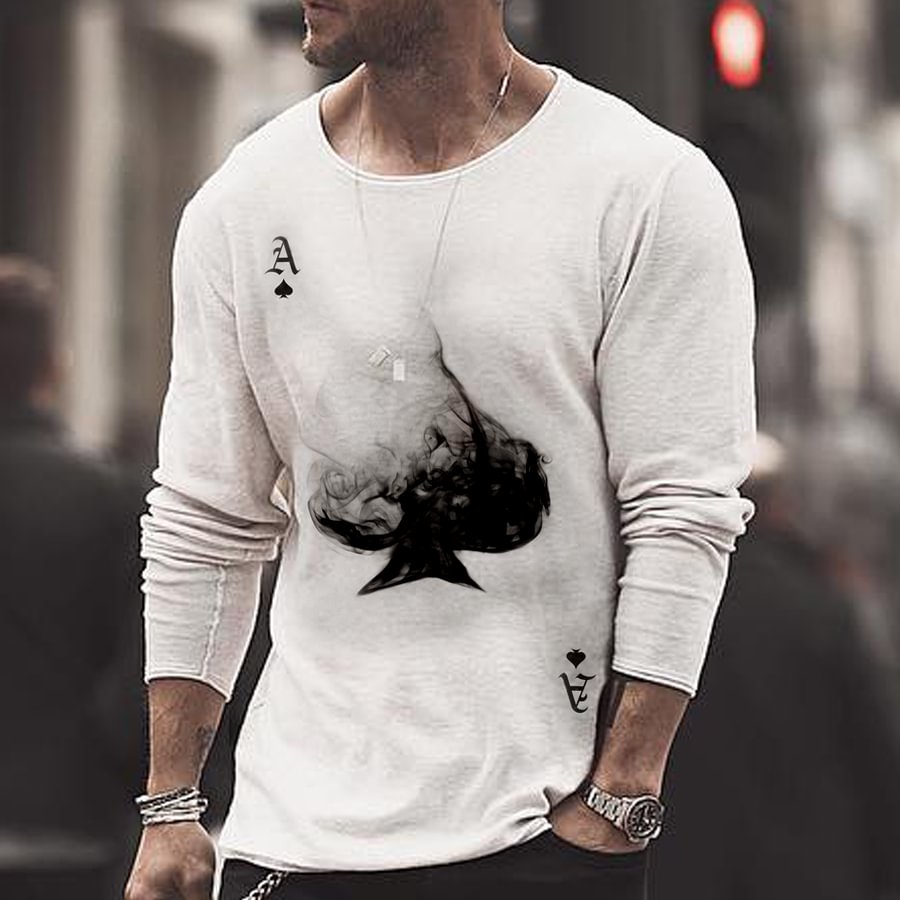 Poker Printed Long Sleeve T-shirt / [viawink] /