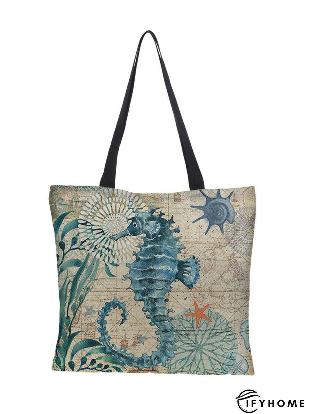 3D Turtle Digital Printing Waterproof Cotton Linen Shoulder Bag Shopping Bag | IFYHOME