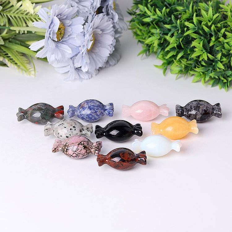 2" High Quality Natural Carved Crystal Candy Carving for Gift Model Bulk