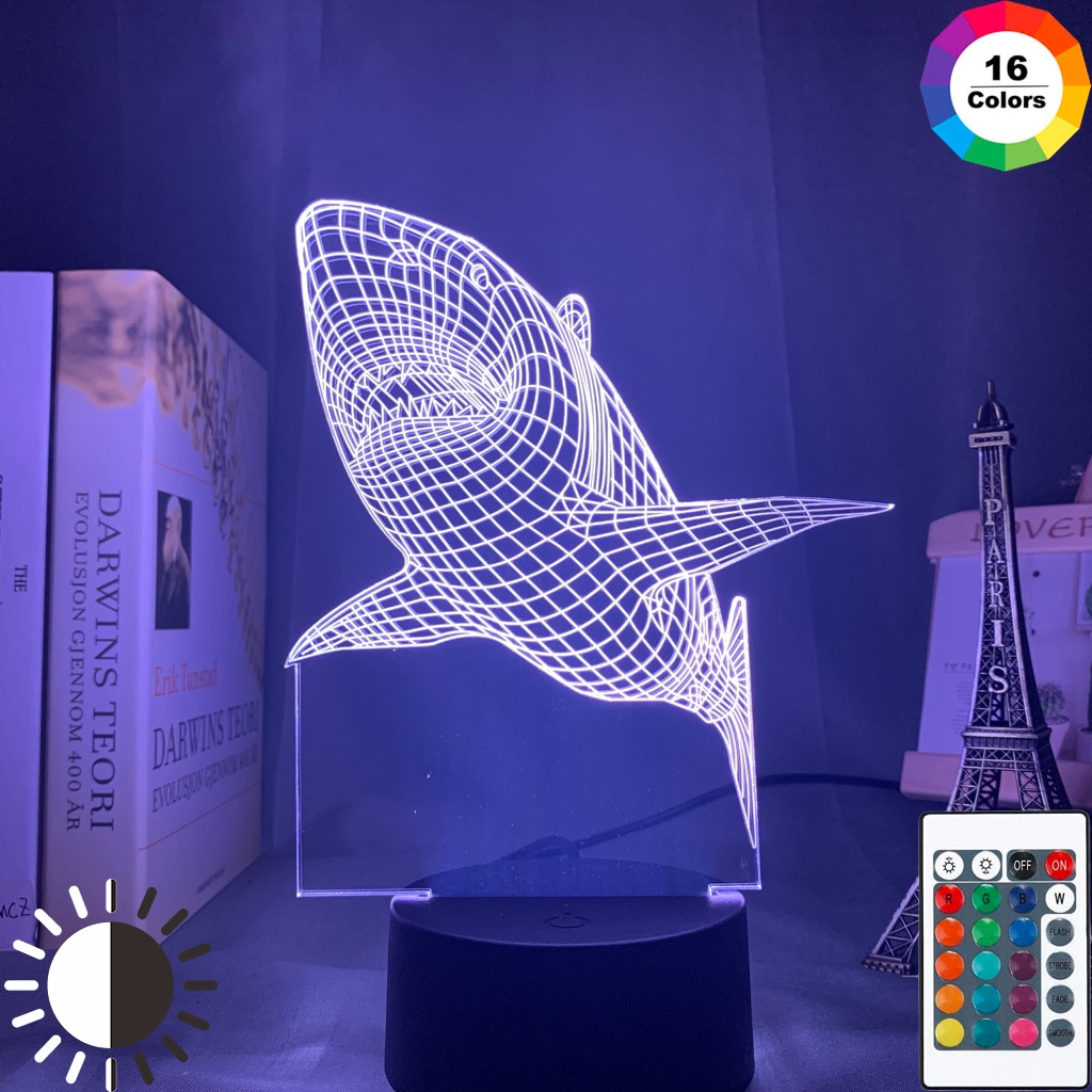 

Animal Shark - LED Night Light, 16 color with remote, 501 Original