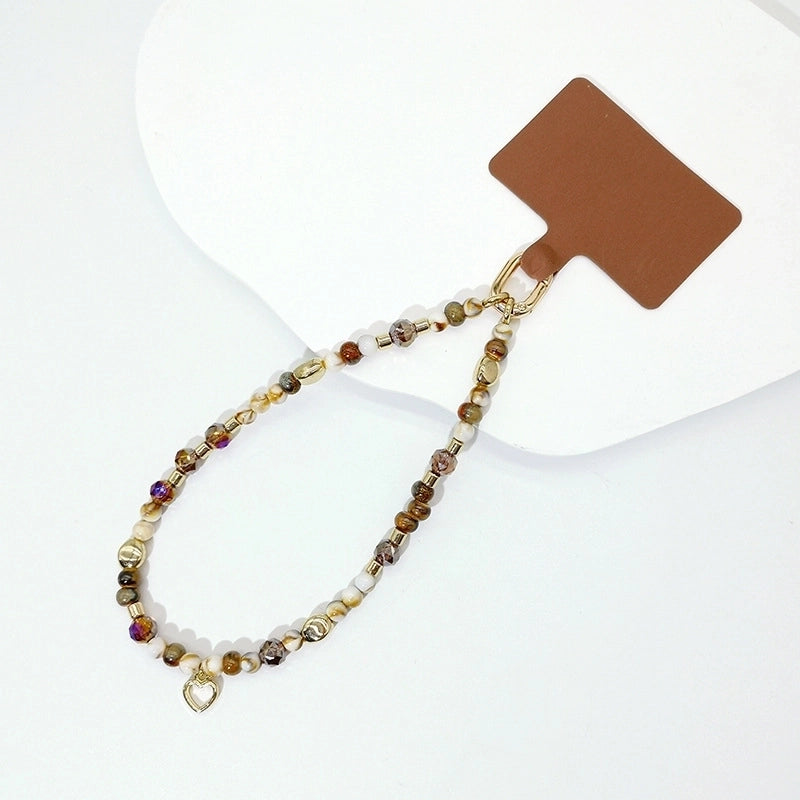 Minimalist Geometric CCB Crystal Beads Glass Bead Mobile Phone Lanyard