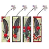 4Pcs DIY Rose Feather Special Shape Diamond Painting Bookmark