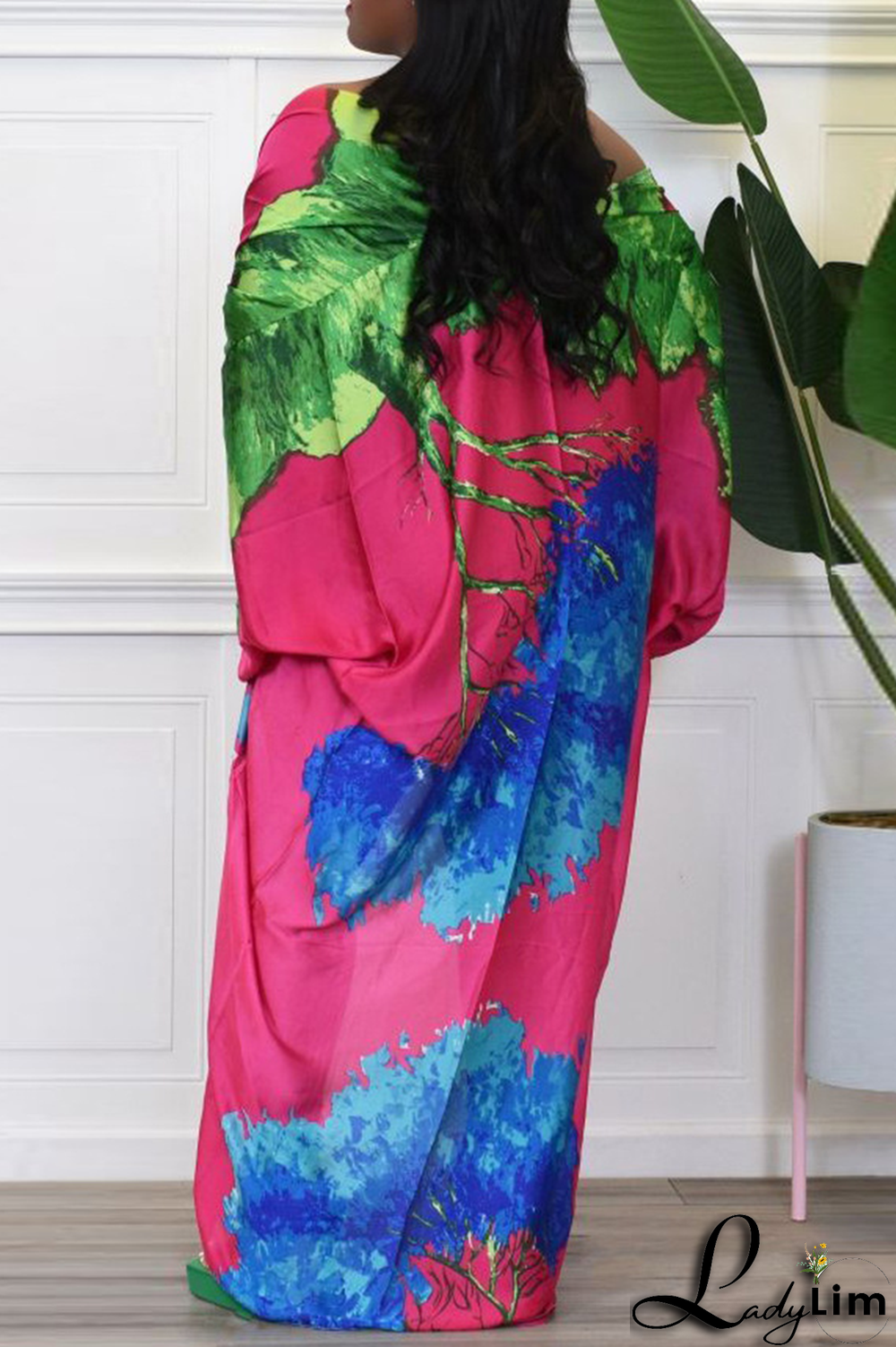 Black Fashion Print Patchwork Cardigan Collar Outerwear(Without belt)