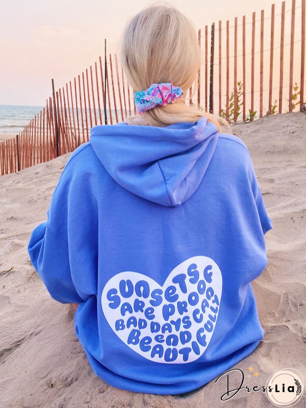 Heart Letters Print Women's Casual Sweatshirt