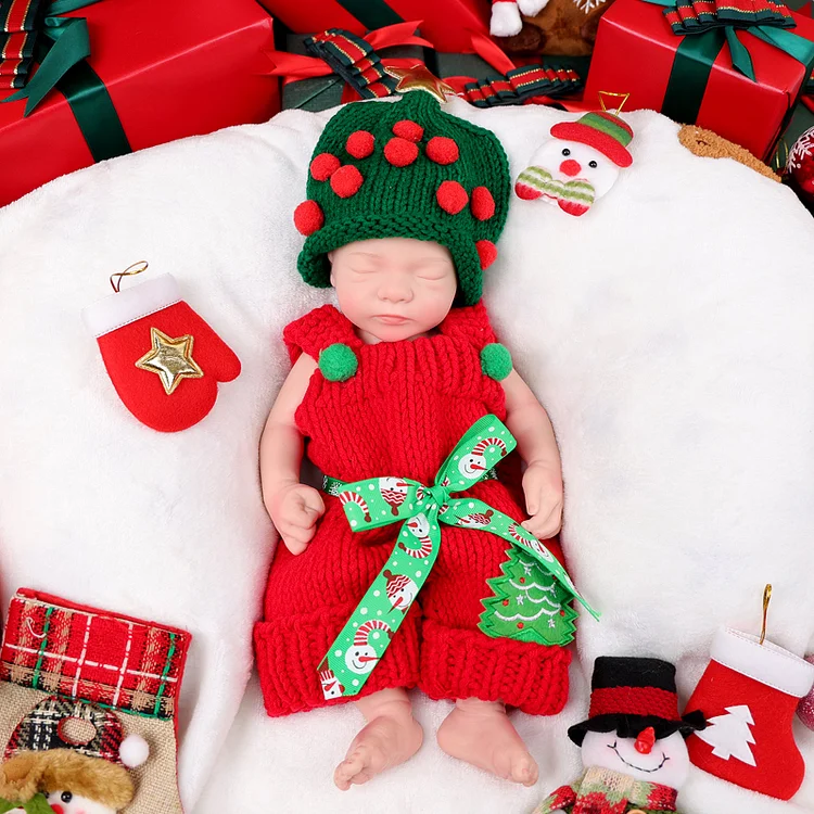 Babeside 16'' Christmas Full Silicone Reborn Baby Doll Sleeping Girl Aurora