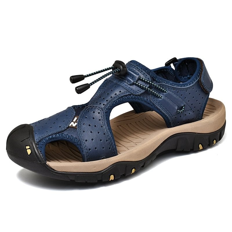 Nine o'clock Hot-sale Men's Sandals Casual Genuine Leather Fashion Male Flats Shoes Outdoor Breathable Quality Beach Sandalias