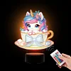(US Local)Unicorn Diamond Painting Night Light Diamond Art Lamp Home Decoration Craft Kit