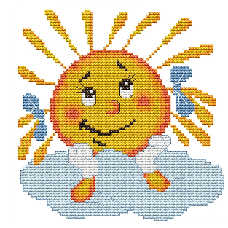 Joy Sunday Smile Sun 14CT Stamped Cross Stitch 19*19CM