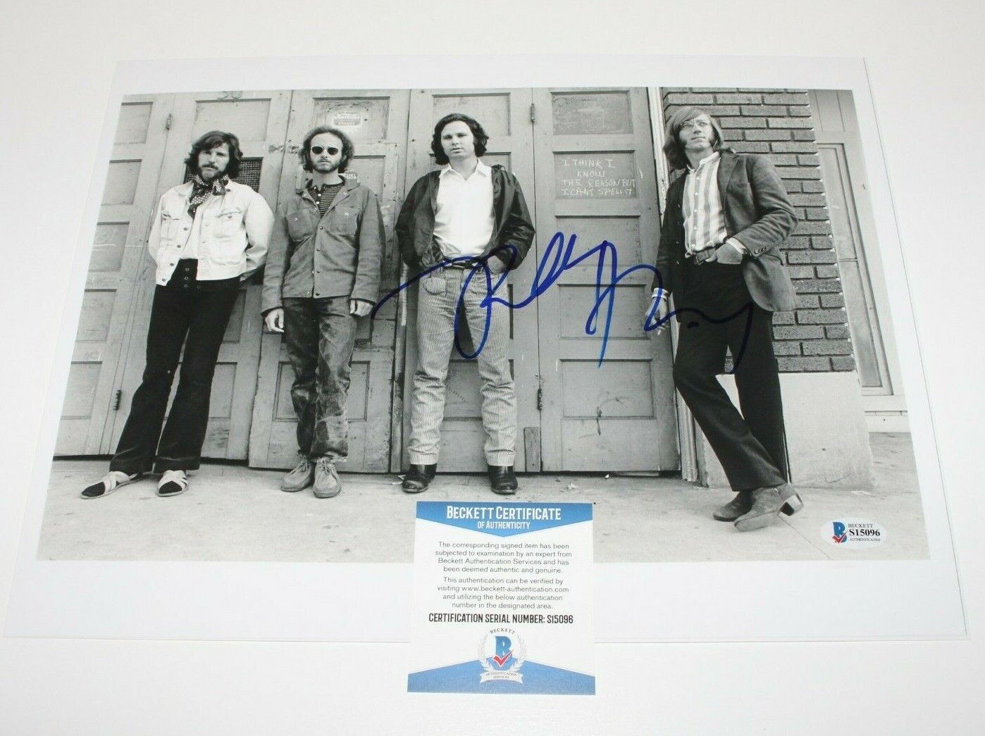 THE DOORS GUITARIST ROBBY KRIEGER SIGNED BAND 11x14 Photo Poster painting BECKETT COA LA WOMAN