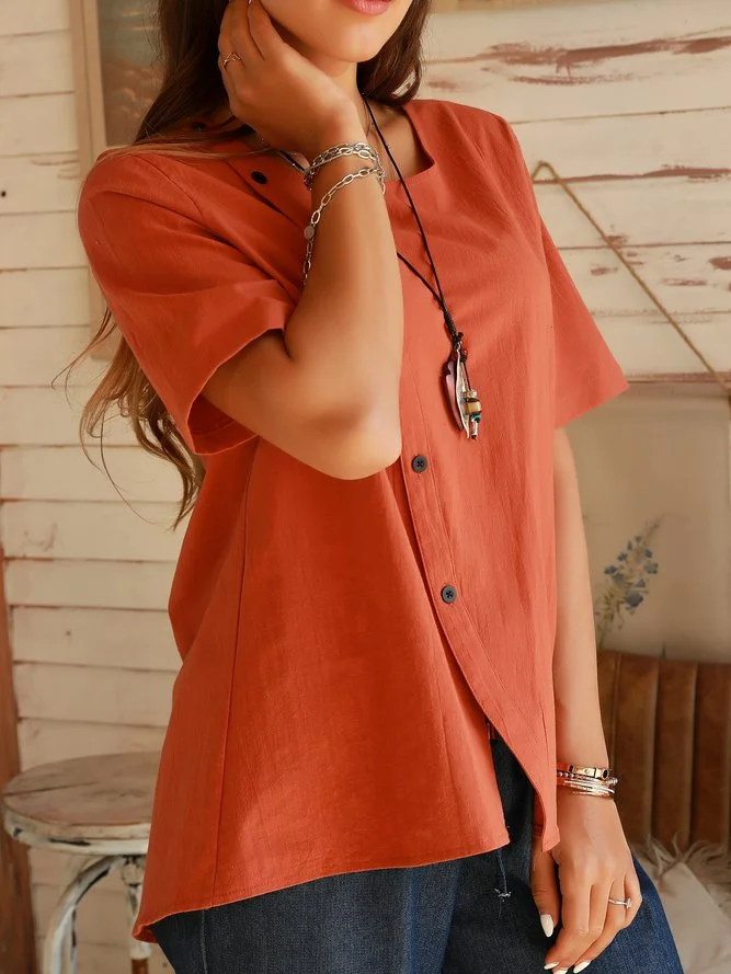 Orange Vintage Shift Shirts & Tops Zaesvini