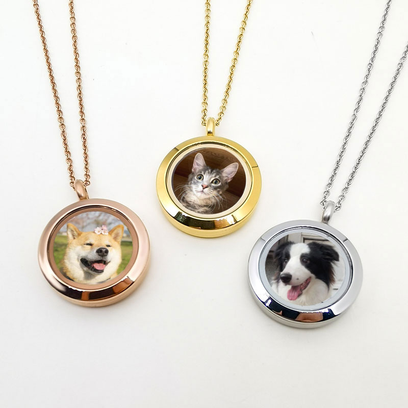 Custom Pet Portrait Necklace for Cats and Dogs - Preserve Precious Memories with Hair, Teeth, and Ashes - Personalize & Cherish Forever