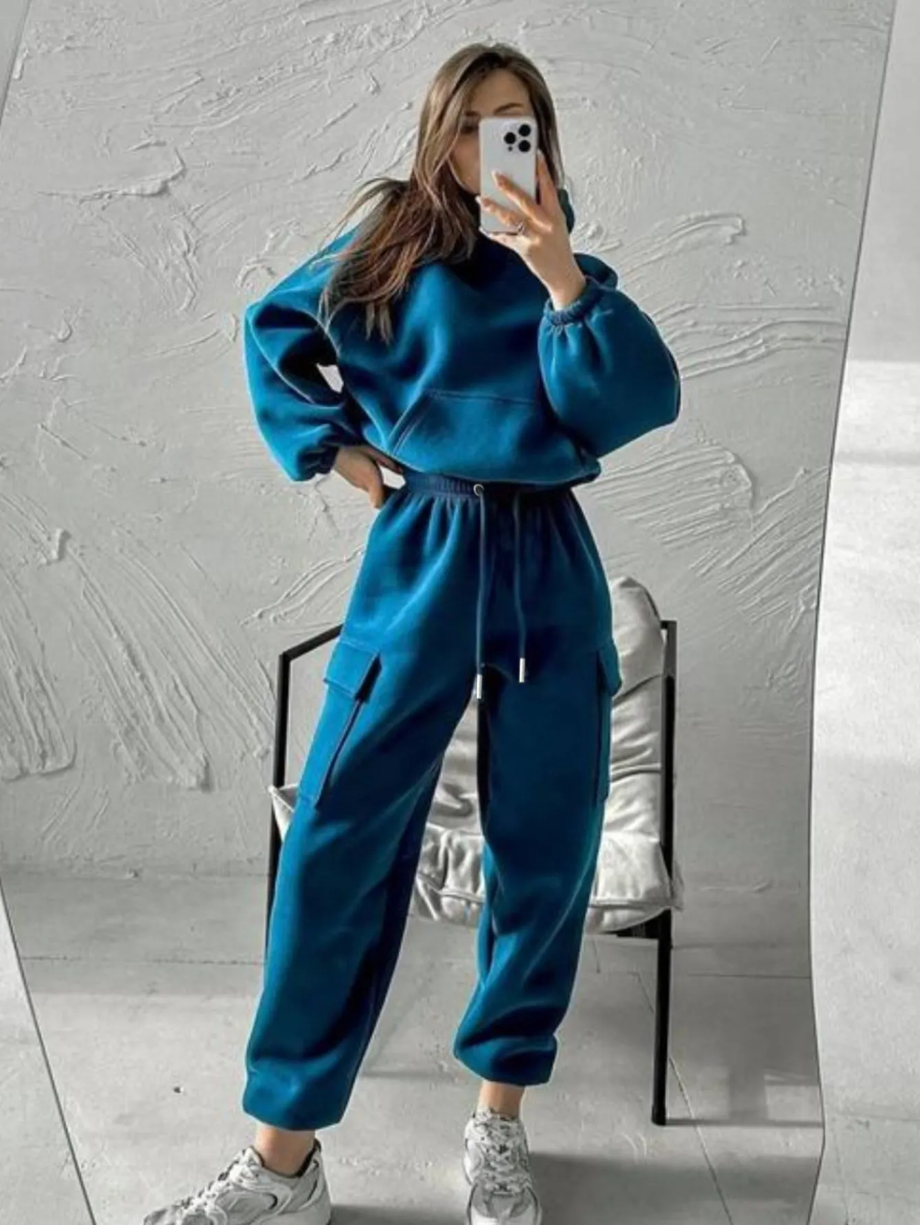 Basics Blue Long Sleeve 2 Piece Joggers Outfits