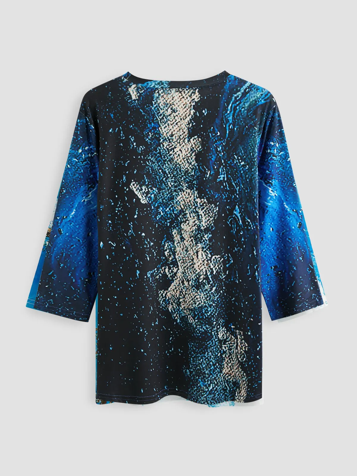 Printed Long Sleeve Crew Neck Casual T-shirt