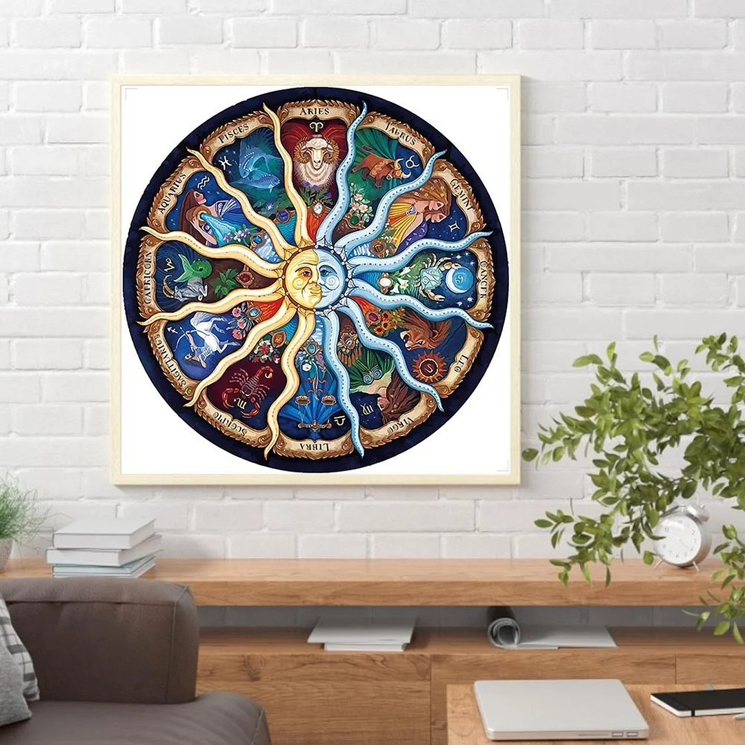 Partial Embroidery Kit Sun Moon Constellation 11CT Stamped Home Needlework