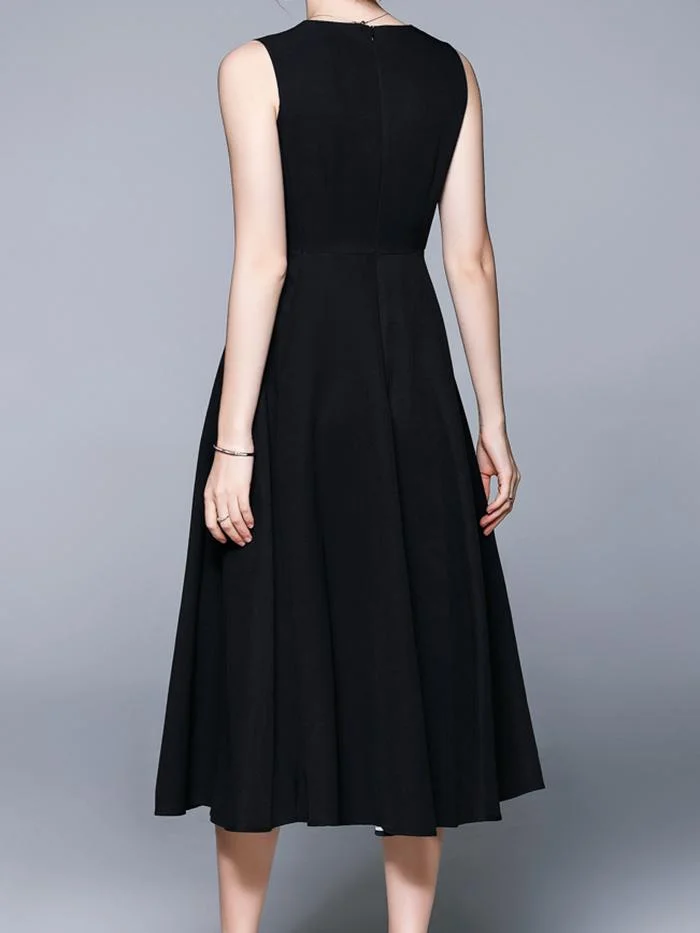 Fashion Round Neck Sleeveless Vest Dress