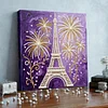 Kits d&rsquo;art de peinture en perles maison maison Tour Eiffel pour d&eacute;co int&eacute;rieure adulte 25x25cm avec cadre